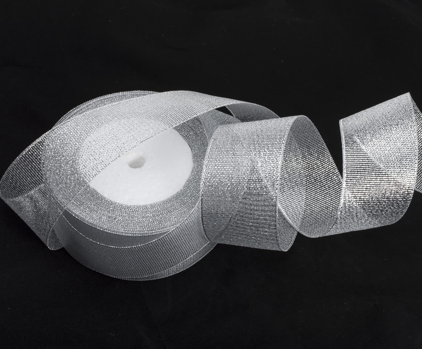 Amazon.com: YASEO 1 1/2 Inch Silver Glitter Ribbon, 25 Yards